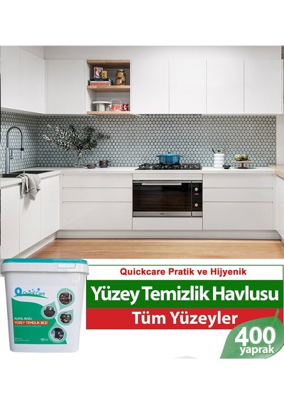 Quickcare Dezenfektanlı Yüzey Temizlik Havlusu 400 Yaprak- Limon Kokulu
