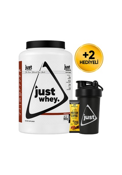 Just Nutrition Whey Protein Tozu + Karbonhidrat 900 Gr 18 Servis Çikolata + Shaker + Protein Kahve Hediyeli çikolata