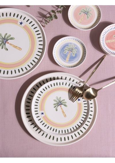 The Mia Itl0004 Italian Summer Pasta Tabağı 6lı Set 19 Cm Ekru