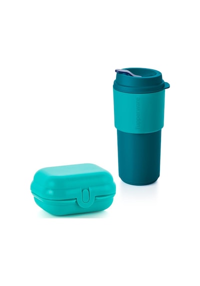 Tupperware Eco+ Mini Taşıma Kabı & Hep Yanımda Kupam 490ml Mavi