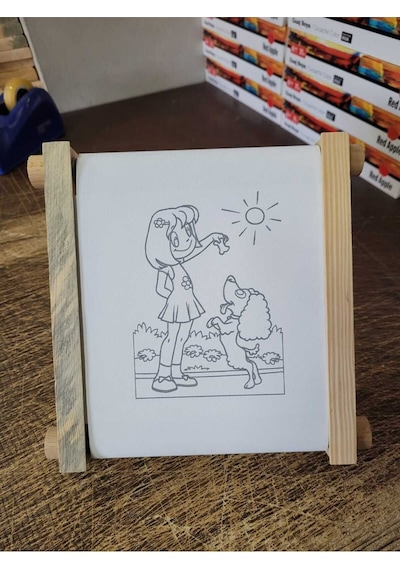 Çevirmeli Çizimli Yeni Nesil Bitmeyen Tuval Set, Çevir Boya Resim Ressam Tüval Seti, Akrilik Boya