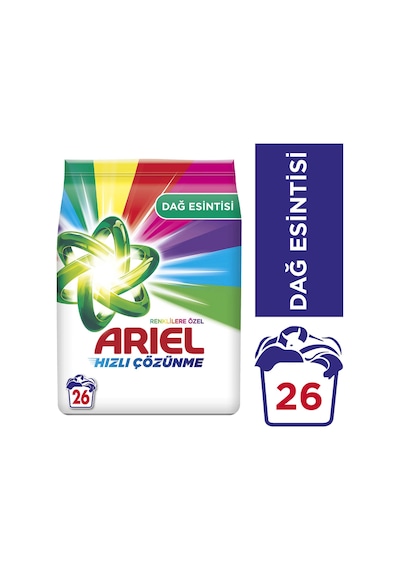 Ariel Dağ Esintisi Renklilere Özel Aquapudra Toz Çamaşır Deterjanı 4 KG