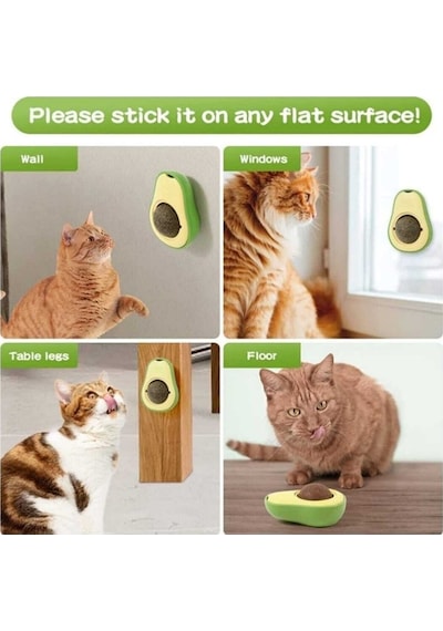 Avokado Tasarımlı Kedi Yalama Topu
