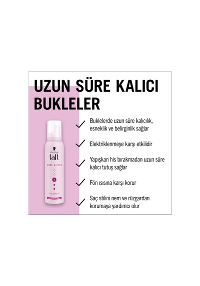 Taft Curl & Flex Saç Köpüğü 150 Ml Sku: Smg8690010392800