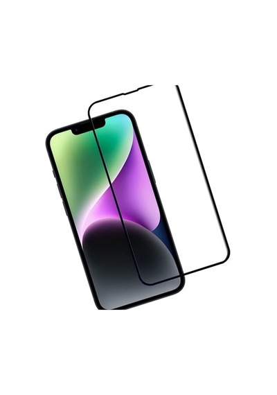 Apple Uyumlu   iPhone 14 Siyah 5D Tam Kaplayan Ekran Koruyucu Cam