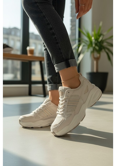 Enoch Kadın Klasik Şeritli Ve Kalın Tabanlı Rahat Günlük Sneaker Spor Ayakkabı Bej
