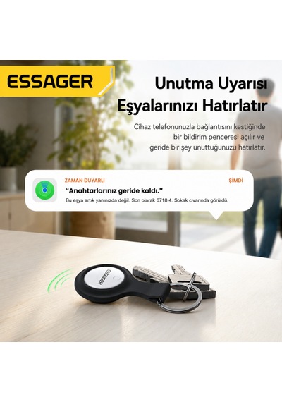 Essager 5'li Akıllı Takip Cihazı Apple Find My Uyumlu Konum Takip Ve Kayıp Eşya Bulucu Smarttag Anahtarlık