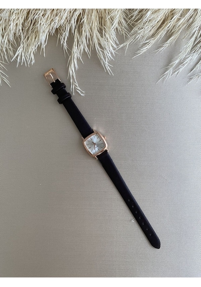Retro Minimal Vintage Kahverengi Renk Kordon Kadın Kol Saati Bb0034 Gri