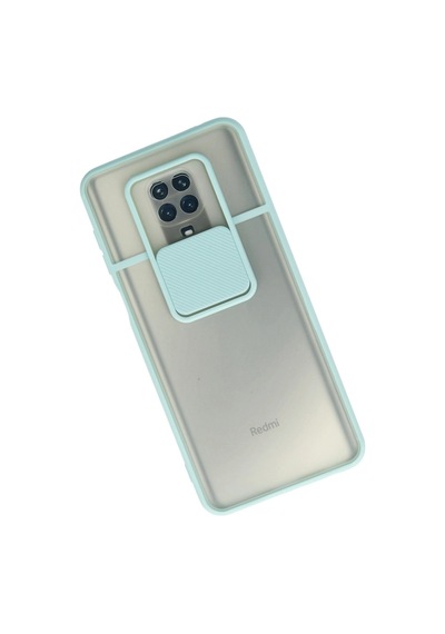 Xiaomi Redmi Note 9 Pro Kılıf Palm Buzlu Kamera Sürgülü Silikon - Turkuaz -