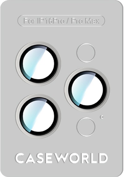 Apple Uyumlu   iPhone 16 Pro Caseworld Alloy Two-color Serisi Lens Koruyucu Gri