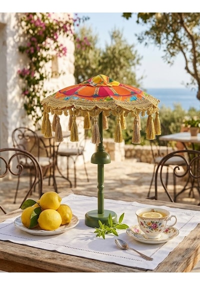 Missidea Bellavista Ledli Dekoratif Bali Şemsiyesi Renkli