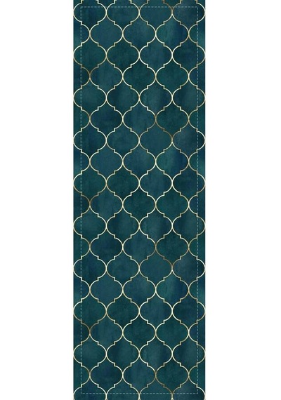 Zümrüt Etnik Fas Desen Premium Masa Örtüsü Runner Rnr259n11 Zümrüt Yeşil
