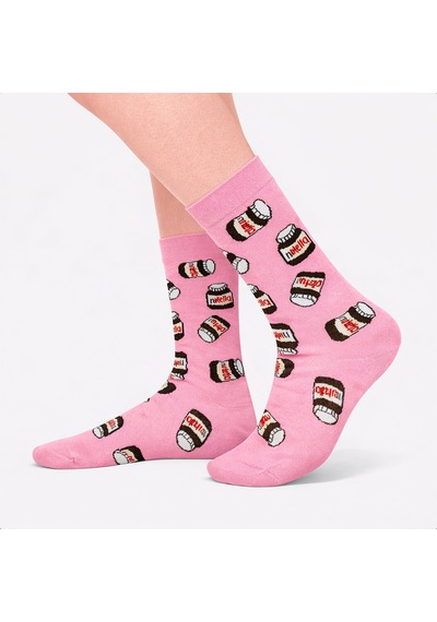 Carnaval Socks Pembe Yummy Nutella Desenli Renkli Soket Çorap Çok Renkli