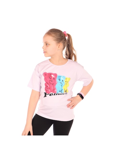 Toontoy Kids Toontoy Kız Çocuk Penucid Bear Baskılı Tişört Açık Lila
