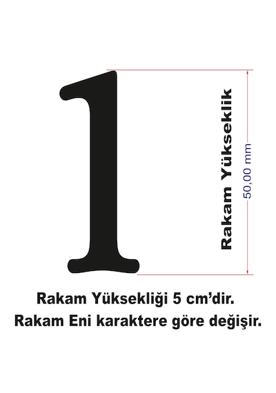Stencil Rakam Boyama Şablonu X037-sayı Rakam Yüksekliği 5 Cm
