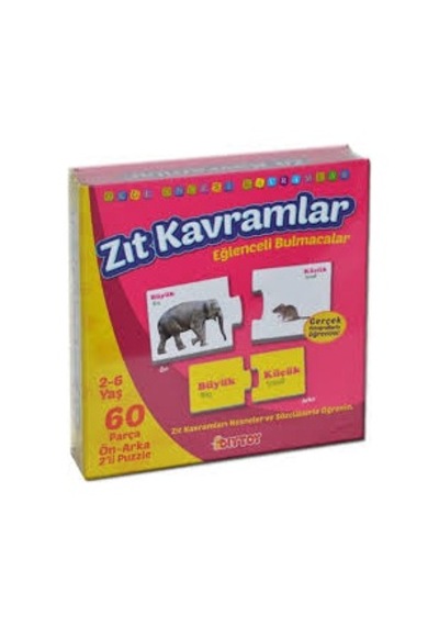 Diy - Toy Eğlenceli Zıt Kavramlar 60 Parça Çift Taraflı  Puzzle