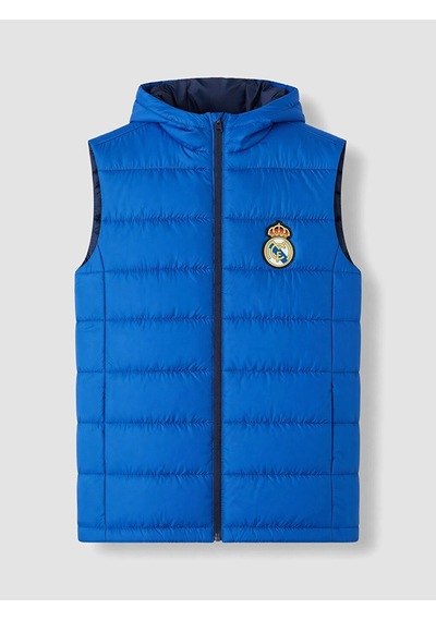LC Waikiki Lcw Kids Mavi Kapüşonlu Real Madrid Nakışlı Erkek Çocuk Şişme Yelek Dark Blue