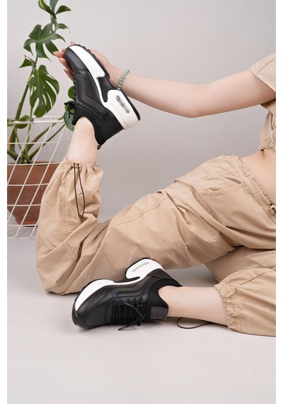Flet 121 Siyah-beyaz Kadın Spor Sneaker Siyah