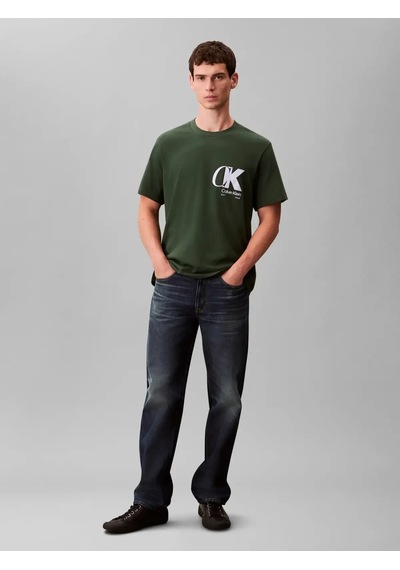 Calvin Klein Ss 20s Eu Ck Overlap Yeşil Erkek Tişört