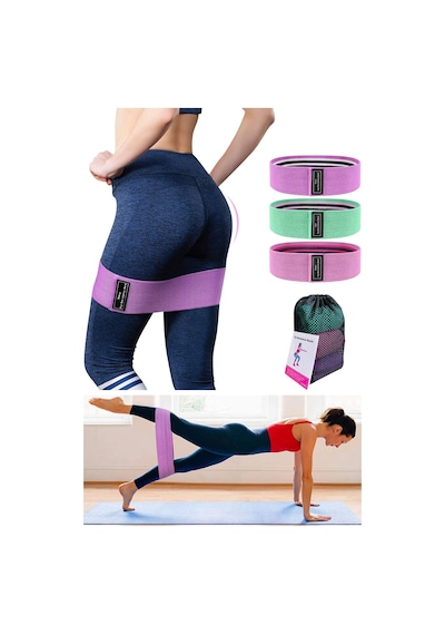 Technojet 3'lü  Squat Bant Pilates Fitness Spor Kalça Egzersizler