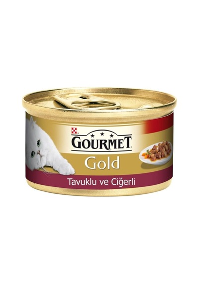 Gold Tavuk Ve Ciğerli Yetişkin Konserve Kedi Maması 85 Gr