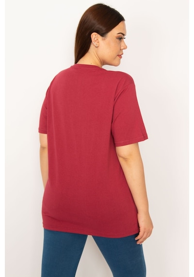 Şans Kadın Bordo Bisiklet Yakalı Kısa Kollu Basic Bluz 65n33279-bordo Bordo