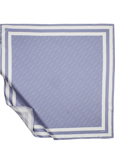 İpekevi Twill İpek Eşarp - Çizgili Signature - Violet - Lacivert Beyaz