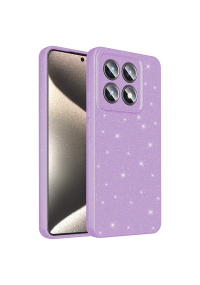 Lexroo Xiaomi 14t Pro Kılıf Kamera Korumalı Simli Lüks Koton Kılıf - Açık Pembe