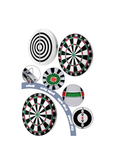 Çift Taraflı Hedef Tahtası Seti, Çelik Oklu, 30 Cm