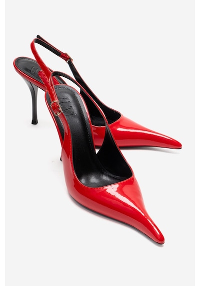 Luvishoes Candy Kırmızı Rugan Sivri Burunlu Kadın Topuklu Ayakkabı Kırmızı