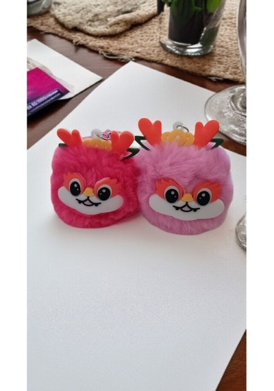Sevimli Yüz Desenli Peluş Anahtarlık Yumuşacık Ve Eğlenceli Aksesuar 1 Adet