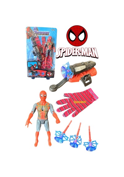 Örümcek Adam Ok Atan Eldiven Ve 17 Cm Figür Oyuncak Spider Figür Karakter