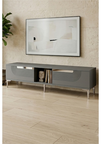 Tsa1508as Meyra Tv Sehpası Antrasit-silver 150cm Antrasit - Gümüş