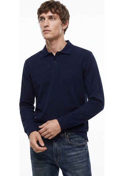 Dockers Lacivert Erkek Regular Fit Polo T-shirt D2620091410 Uzun Kollu T-shirt Polo