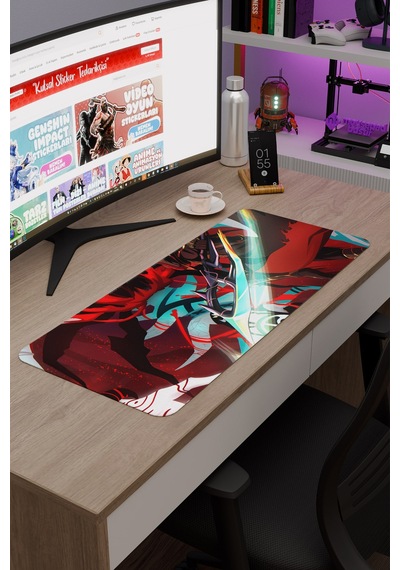 Gurren Lagann Kaymaz Dikişli Kauçuk Oyuncu Mousepad V2 - 70x30 Xl Gaming Mouse Pad Fare Altlığı