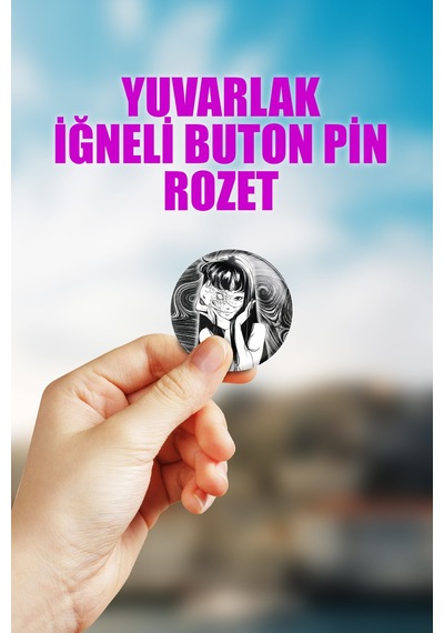 Junji İto Tomie Anime Manga Çanta Süsü İğneli Buton Rozet Seti 1 Adet Tekli
