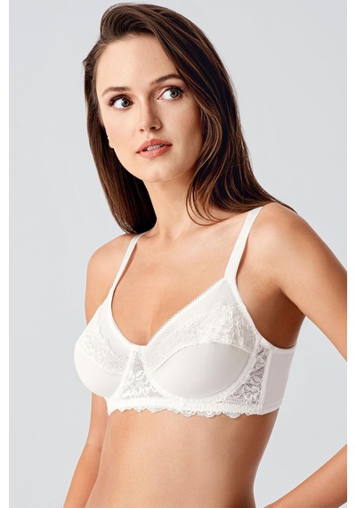 New Bra Kadın C Kap Balenli Toparlayıcı Dantelli Desteksiz Sütyen Ekru 8112 Ekru