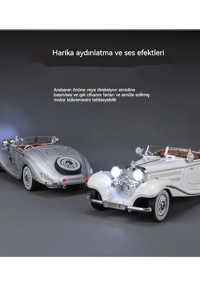 1:24 Mercedes-benz 500k Retro Klasik Alaşım Araba Modeli Gümüş