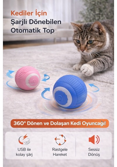 Kedi Oyuncagı İnteraktif Hareketli Top