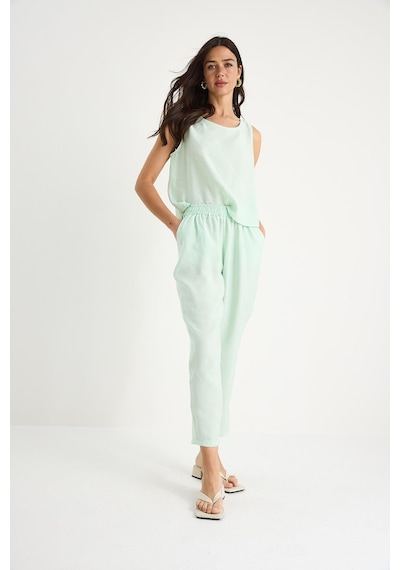 Shade Kadın Kalın Askılı Bluz Beli Lastikli Pantolon Modal Takım 3089 60283231 - Su Yeşili Shade Kadın Kalın Askılı Bluz Beli Lastikli Pantolon Modal Takım 3089 60283231 - Su Yeşili