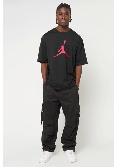 Nike Jordan Jumpman Ss Hbr Mens Tee Grafik Baskılı Pamuklu Erkek Tişört Siyah