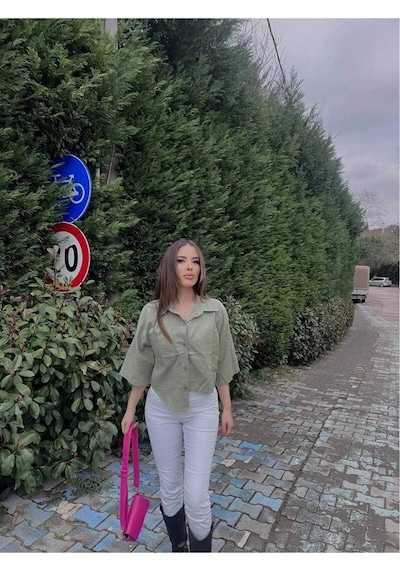 Reyon Haki Yan Detaylı Gömlek Haki