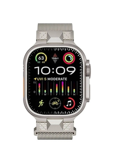 Apple Uyumlu  Watch  Ultra 49mm Zore Krd-107 Metal Hasır Kordon