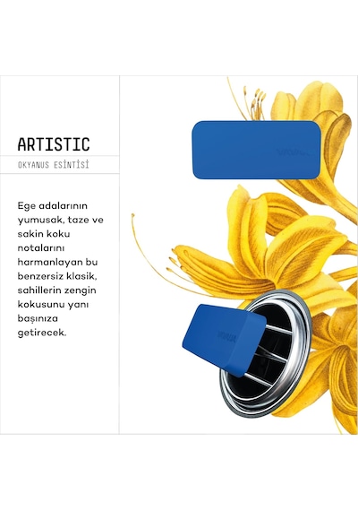 Araba Klima Kokusu, Flat Oto Kokusu 3'lü Set - 60 Gün Etkili Araç Kokusu Artistic