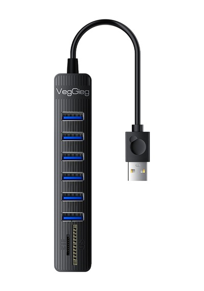 Veggieg Usb 2.0 Sd Microsd Kart Okuyucu Ve 6 Port Usb Çoklayıcı Hub