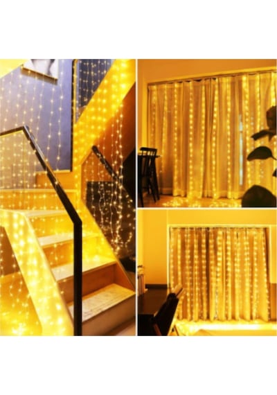 Kumandalı 8 Ayrı Moda Sahip Perde Led  2 Metre ( 2 mt X 2 mt ) Perde Led Peri Led Usb HDH75