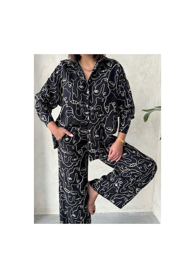 Verymoda Nakışlı Gömlek - F1899 SİYAH