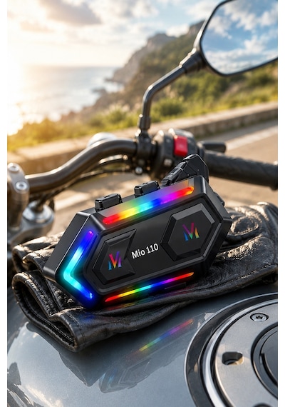 Mioji Mio 110 RGb 1000Mah Ipx6 Motosiklet Kask İçin Bluetooth Intercom Kulaklık