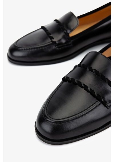 Valmenti Kadın Hakiki Deri Siyah Loafer Ayakkabı 611 H10046-b12 Bn Ayk Sk25-26 Black/black Siyah