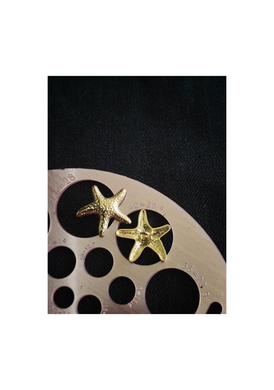 Gold Metal Yıldız Düğme 25 Mm 40 Boy 6 Adet